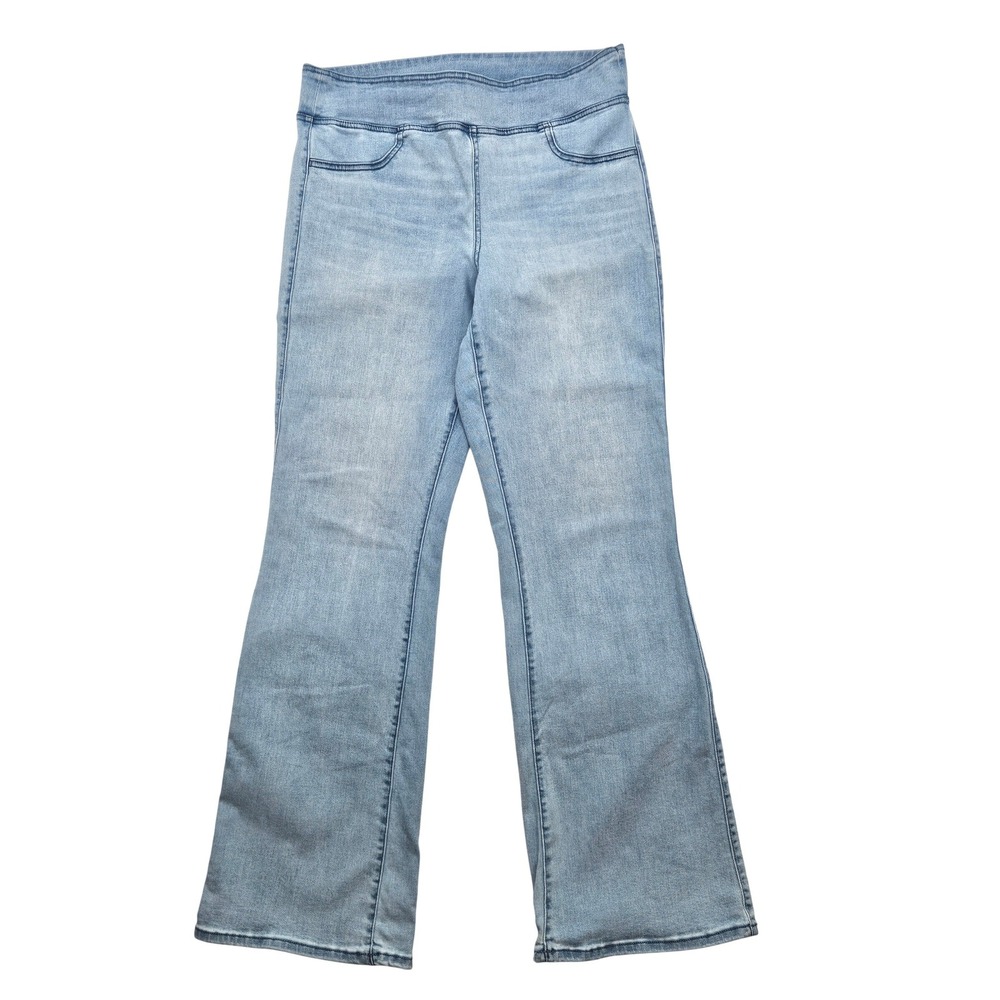 American Eagle Luxe Stretch High Rise Flare Jeggings Light Wash Blue Womens L